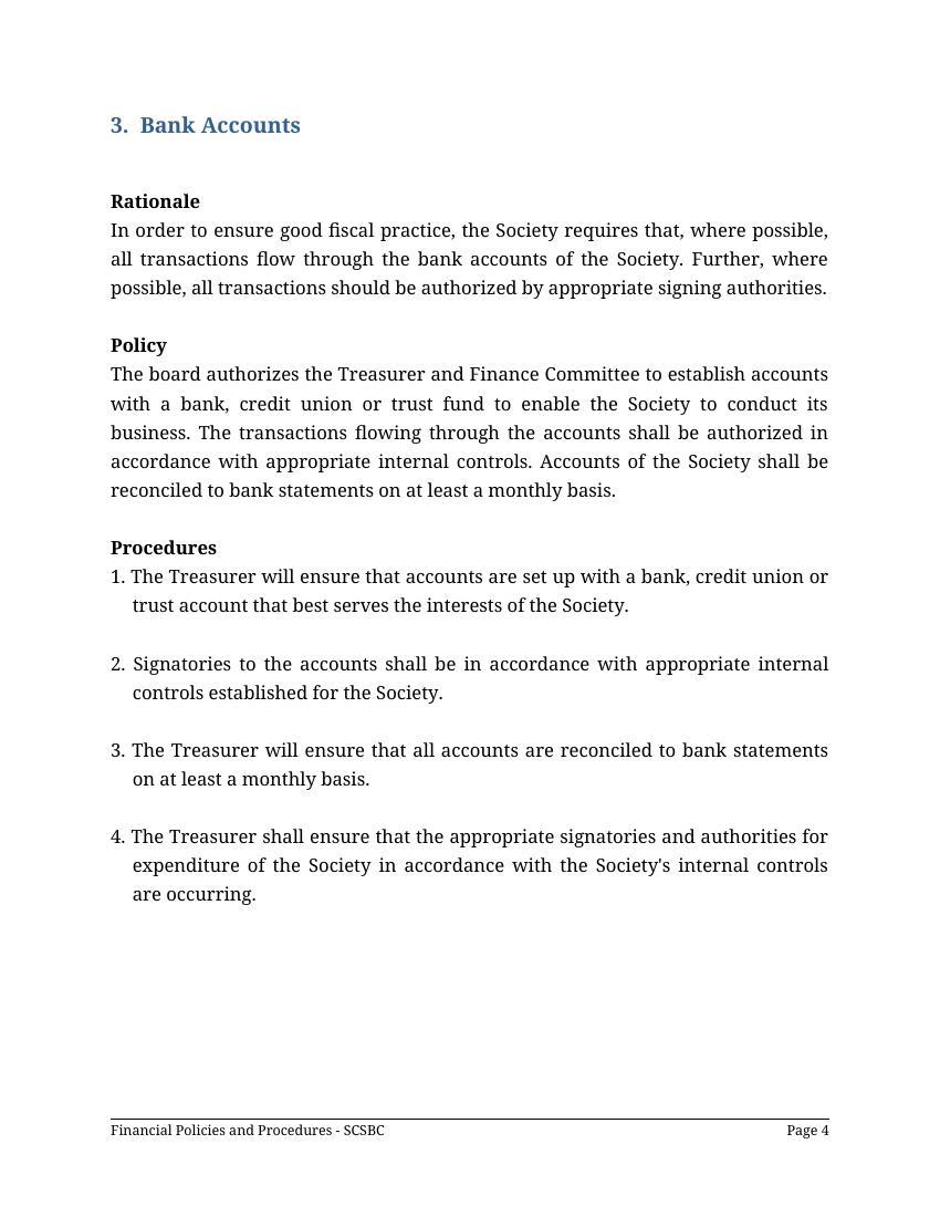 Financial Policy & Procedure Template